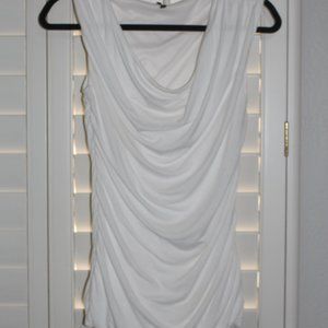 Maurice's White Sleeveless Ruched Dressy Top Size M